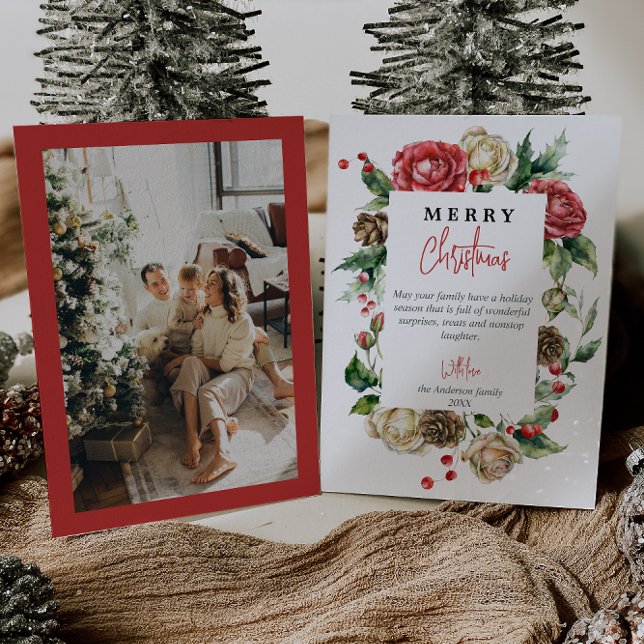 Aquarell Blumenbeeren Rahmen Foto Weihnachten (Von Creator hochgeladen)