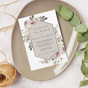 Aquarell Blumenbogen Garten Romantische Hochzeit Einladung