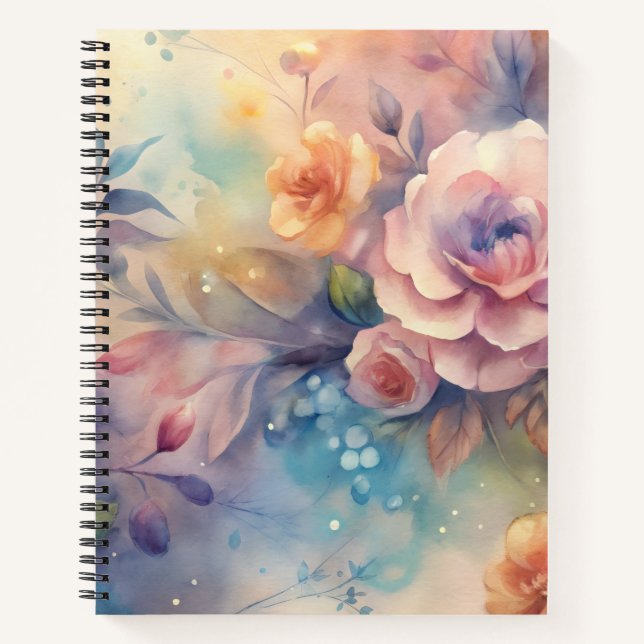 Aquarell-Blumendesign  Notizbuch (Vorderseite)
