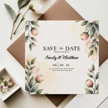 Aquarell-Blumendesigner Save the Date