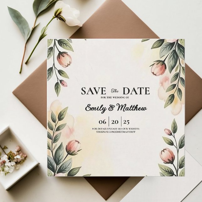 Aquarell-Blumendesigner Save the Date (Von Creator hochgeladen)