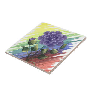 Aquarell-Blumenfliese 1 Fliese