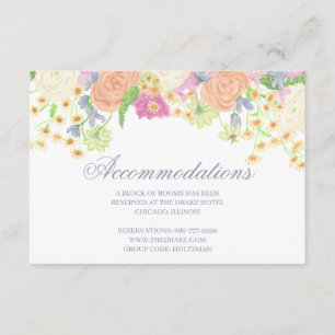 Aquarell Blumengarten Party Wappen Hochzeit Begleitkarte
