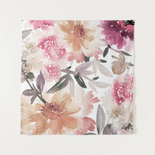 Aquarell-Blumenhintergrundmuster,Blume,Kunst,Blume Wandteppich