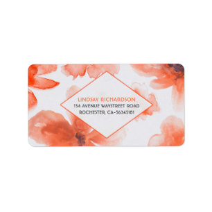 Aquarell-Blumenhochzeit Adressaufkleber