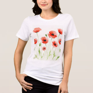 Aquarell-Blumenillustration Tri-Blend Shirt