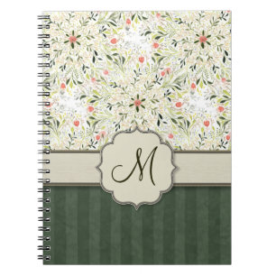Aquarell-BlumenKaleidoskop mit Monogramm Notizblock