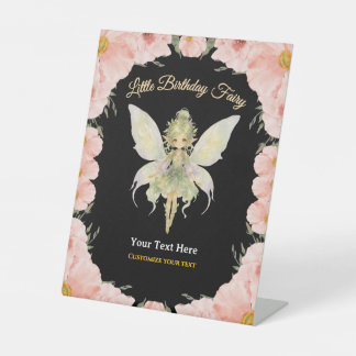 Aquarell-Blumenkleine-Feenkarten-Text zum Geburtst Sockelschild