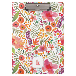 Aquarell-Blumenklemmbrett Klemmbrett