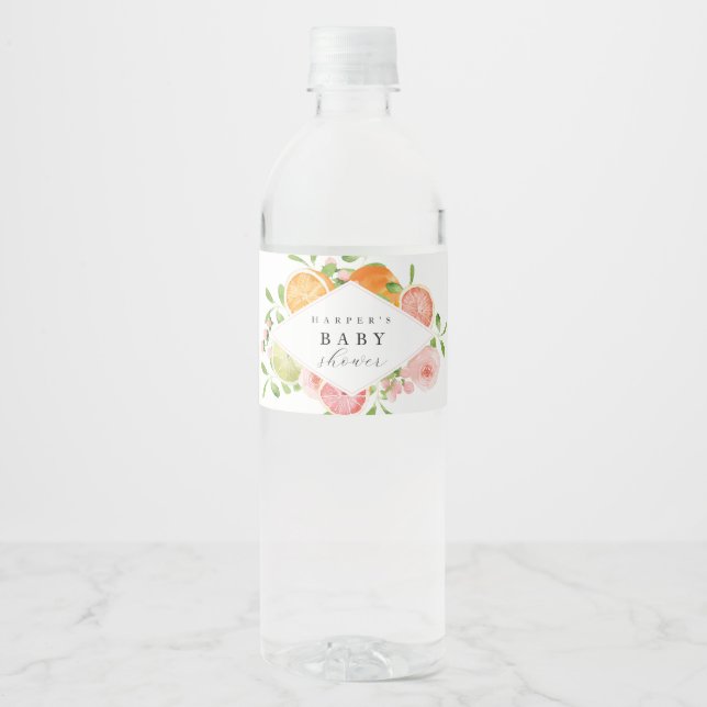 Aquarell Blumenkorallendusche Grüne Kinderdusche (Vorderseite)