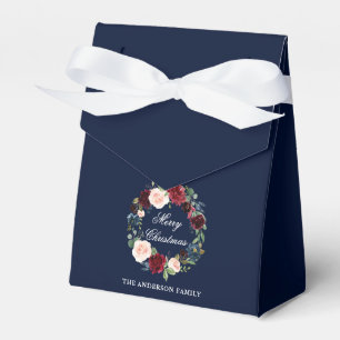 Aquarell-BlumenKranz-frohe Weihnacht-Bogen Geschenkschachtel