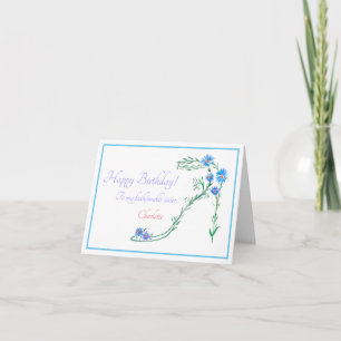 Aquarell-Blumenmode-Geburtstag-Schwester Karte