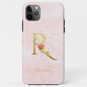 Aquarell-Blumenmonogramm Name Anfangsbuchstabe R Case-Mate iPhone Hülle