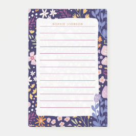 Aquarell-Blumenmuster Blumen Lila Weiblich Post-it Klebezettel