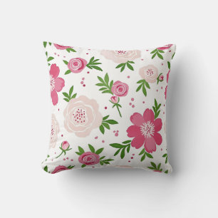 Aquarell-Blumenmuster – Flachdesign Kissen