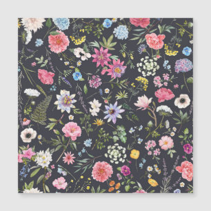 Aquarell-Blumenmuster: Sanftes Sommerdesign. Magnetkarte