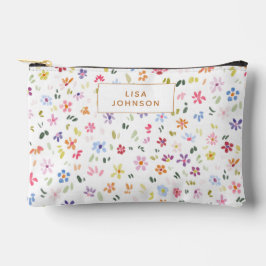 Aquarell-Blumenmuster Schön Personalisiert Zubehörtasche