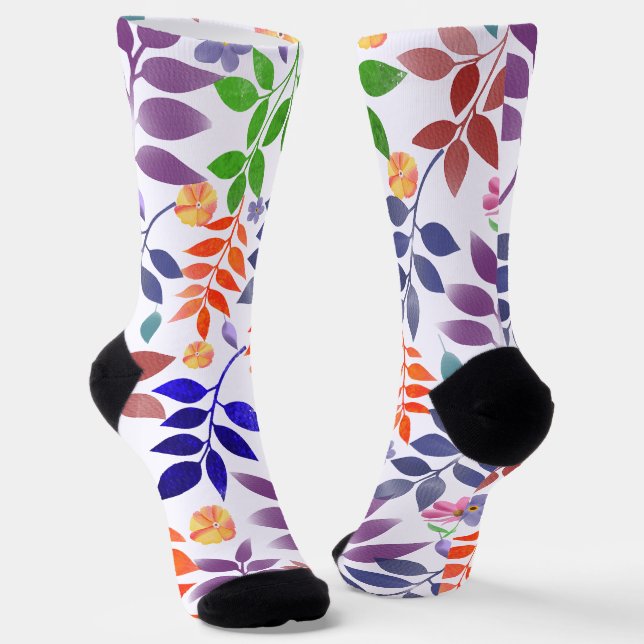 Aquarell-Blumenmuster-Socken Socken (Gewinkelt)