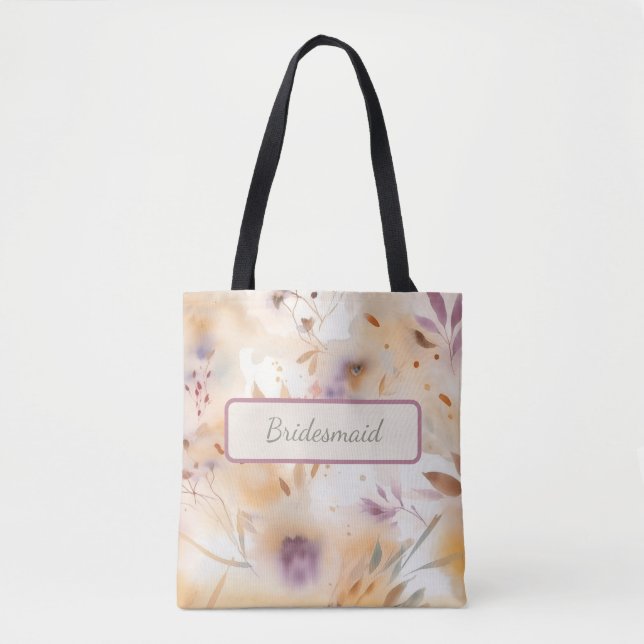 Aquarell-Blumenmuster  Tasche (Vorderseite)
