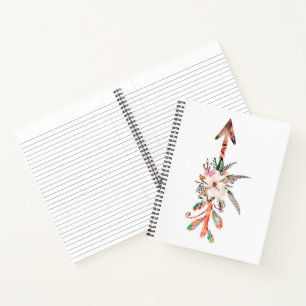 Aquarell-Blumenpfeil Notizbuch