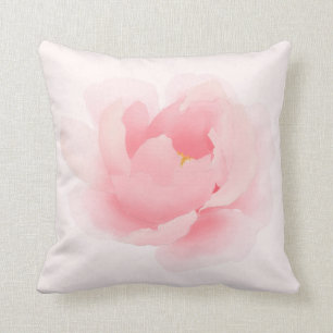 Aquarell-Blumenpfingstrosen-hellrosa Kissen