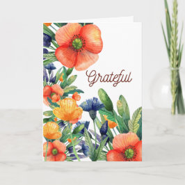 Aquarell Blumenstrauß Erntedank Feiertagskarte