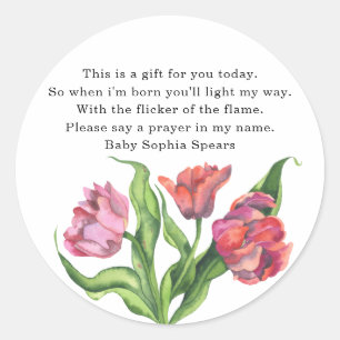 Aquarell-Blumenstrauß - Etikett für Gebetskerze Runder Aufkleber