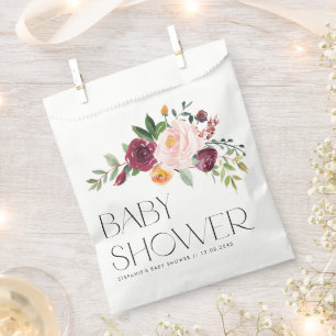 Aquarell-Blumenstrauß Herbst-Baby-Party Geschenktütchen