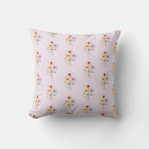 Aquarell-Blumenstrauß Mädchen-preppy Kissen