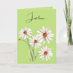 Aquarell-Blumenstrauß mit Gänseblümchen für 'Ich d Karte