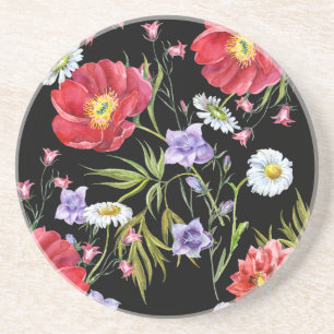 Aquarell-Blumenstrauß: Nahtloses Muster Getränkeuntersetzer
