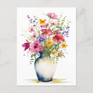 Aquarell-Blumenstrauß Postkarte