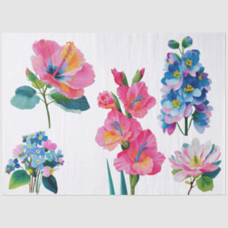 Aquarell-Blumenstrauß Seidenpapier