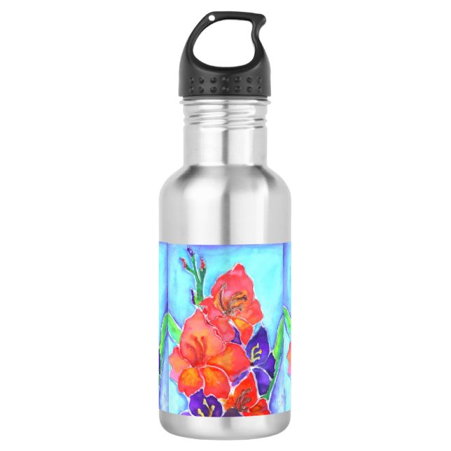 Aquarell-Blumenstrauß Trinkflasche (Vorderseite)