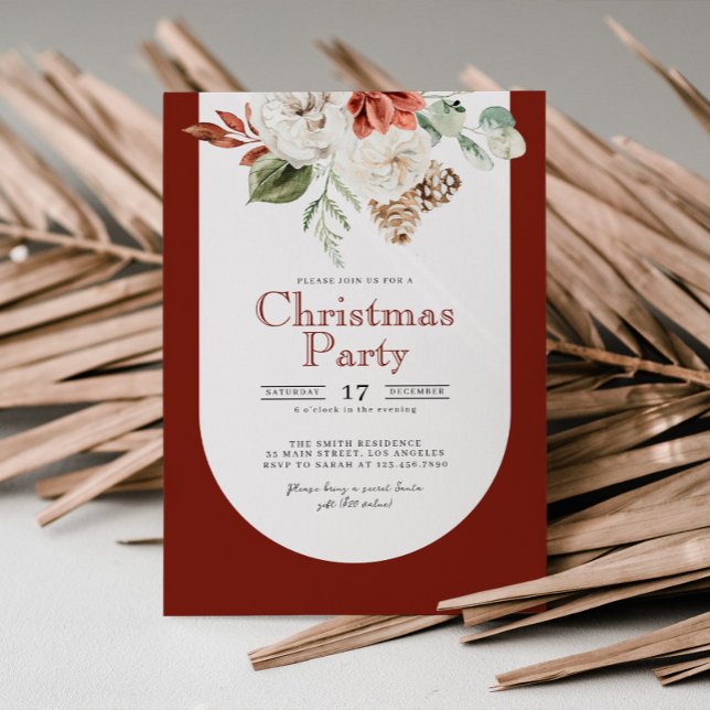 Aquarell Blumenstrauß Weihnachtsfeier Party Einlad Einladung (Von Creator hochgeladen)