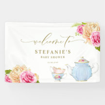Aquarell-Blumentee-Service-Baby-Party