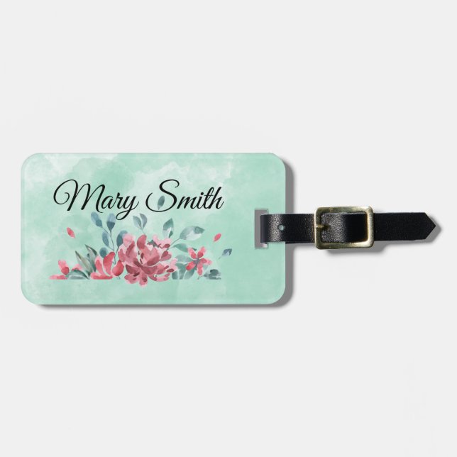 Aquarell-Blumenträume Gepäckanhänger (Vorderseite horizontal)