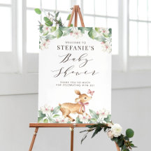 Aquarell Blumenwald Baby Deer Baby Dusche