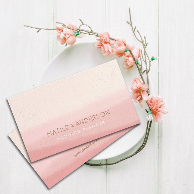 Aquarell | Blush Pink Modernes Minimalistisch Visitenkarte (Von Creator hochgeladen)