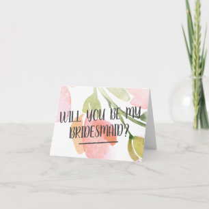 Aquarell-Blüte sind Sie meine Brautjungfer Einladung