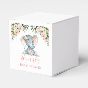 Aquarell Blütenrosa Baby Elephant Babydusche Geschenkschachtel