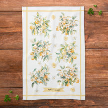 Aquarell-Blütenzweig Zitrone Personalisiert