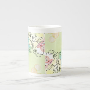 Aquarell Bohemian-Design auf einer Kaffeetasse. Prozellantasse
