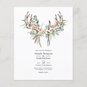 Aquarell Boho Baumwolle und Eukalyptus Boho Hochze Flyer