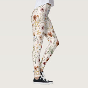 Aquarell Boho Blumenmuster Leggings