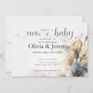 Aquarell Boho Calla-Lilien-Blumen-Baby-Party Einladung