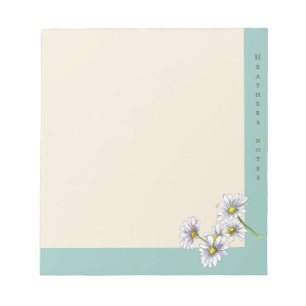 Aquarell Boho Floral Daisy Weihnachtsgeschenk Notizblock