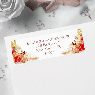 Aquarell Boho Hochzeit Rücksendeadresse Etikett