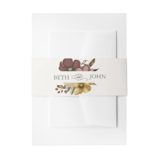 Aquarell Boho neutrale Hochzeit  Einladungsbanderole