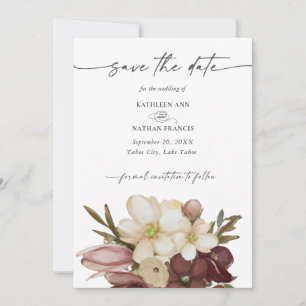 Aquarell Boho Rose & Neutrales  Save the Date Einladung